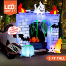 Joiedomi 6 FT Halloween Inflatable Castle with LED Lights - Pumpkin & Ghost Trunk or Treat Outdoor Decoration