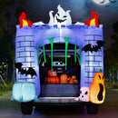 Joiedomi 6 FT Halloween Inflatable Castle with LED Lights - Pumpkin & Ghost Trunk or Treat Outdoor Decoration