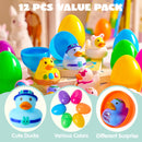 Joyin 12pcs Prefilled Easter Eggs with Rubber Ducks