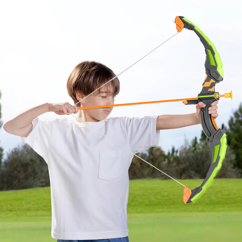 Kids LED Light Up Archery Toy Set with Suction Cup Arrows, Target & Arrow Case