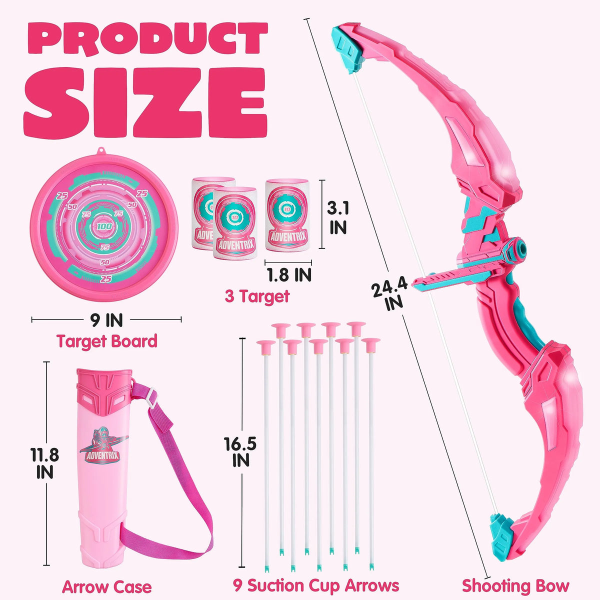 Kids LED Light Up Archery Toy Set with Suction Cup Arrows, Target & Ar Kids LED Light Up Archery Toy Set with Suction Cup Arrows, Target & Ar