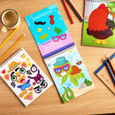 Make-a-Face Reusable Sticker Books 3-Pack (Safari, Farm, Sea Animals)