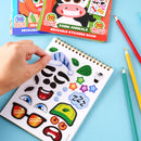 Make-a-Face Reusable Sticker Books 3-Pack (Safari, Farm, Sea Animals)