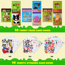 Make-a-Face Reusable Sticker Books 3-Pack (Safari, Farm, Sea Animals)