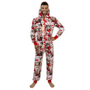 Men Cute Cat Print Christmas Hooded Pajamas, Adults Christmas Pajamas Outfits