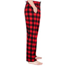 Men Red and Black Plaid Polar Fleece Pajama Pants