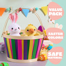 Multicolor Easter Bamboo Basket, Portable Buckets with Folding Handles