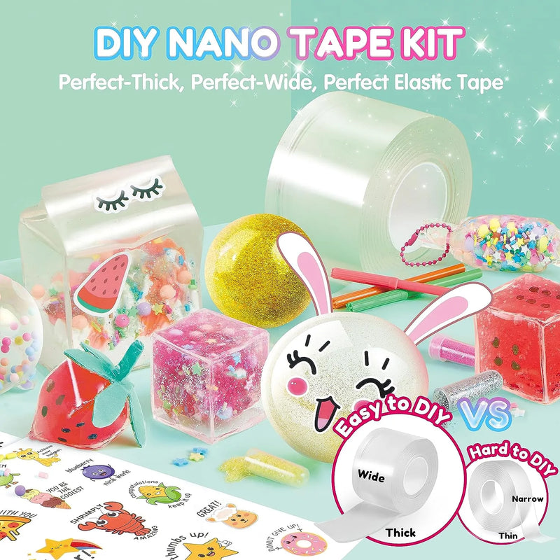 Klever Kits Nano Tape Bubble Kit for Kids, 35 Pcs Nano Tape Craft Kit