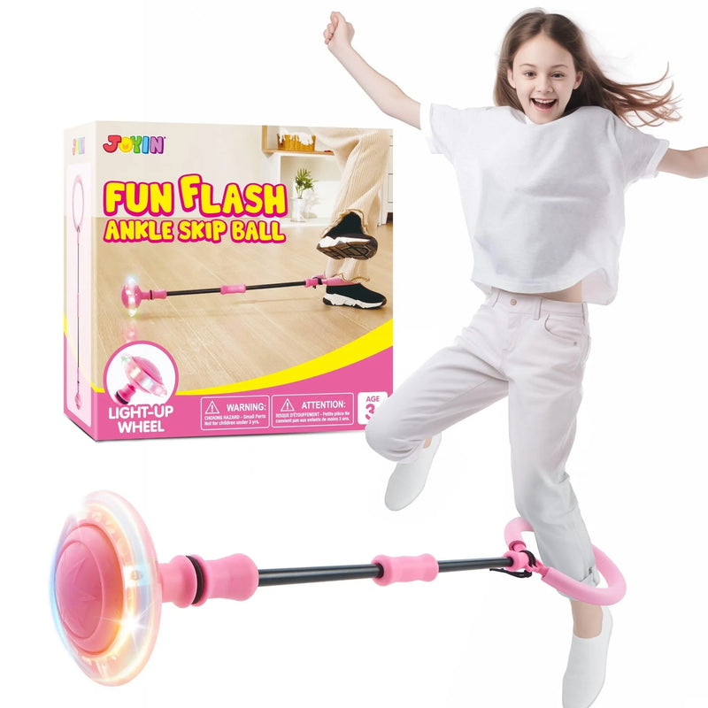 Pink Ankle Skip Ball with Flashing Lights, Skip it Toy