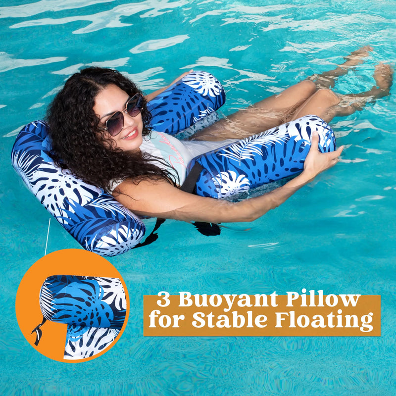 Plant Pattern Inflatable Pool Floats Lounge Chairs for Adult