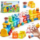 Play-Act Montessori Farm Number Train Toy - Counting Matching Sorting Learning Toy with 9 Farm Animals for Toddlers 1-3 Years Old
