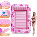 SLOOSH-Extra Large Inflatable Tanning Pool & Yard Lounger With Cup Holder, Pink