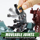 SYNCFUN Military Toy Set with Army Base, Vehicles & Action Figures
