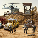 SYNCFUN Military Toy Set with Army Base, Vehicles & Action Figures
