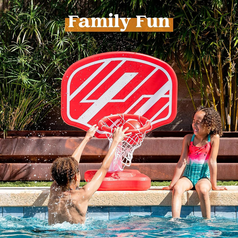 Swim Pool Basketball Game Set 2 Balls,Red