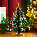 Christmas Advent Calendar Tabletop Wooden Christmas Tree and 24 Ornaments