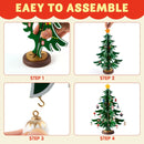 Christmas Advent Calendar Tabletop Wooden Christmas Tree and 24 Ornaments