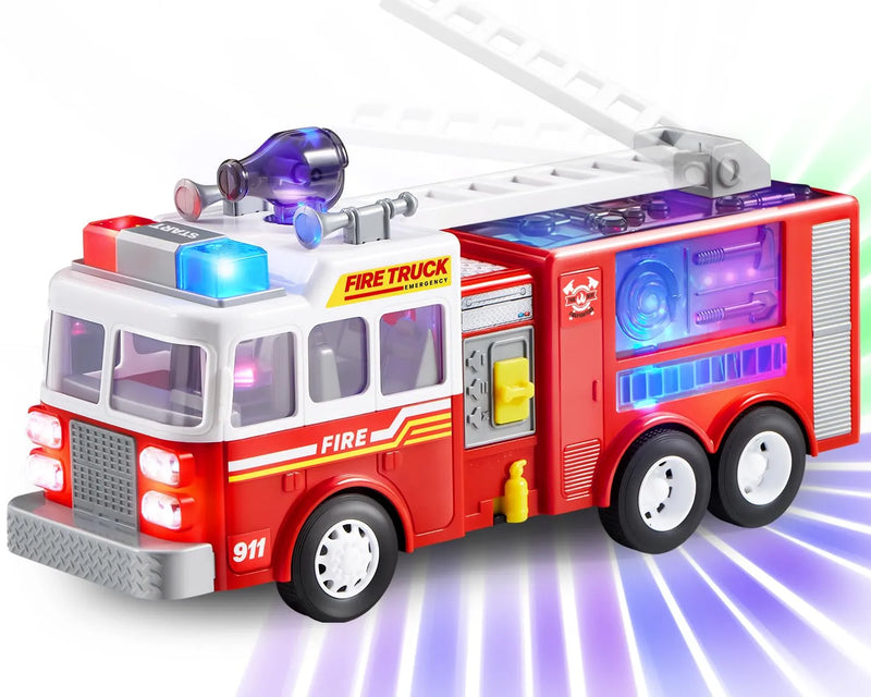 Toddler Fire Truck Toy with LED Projections & Sirens