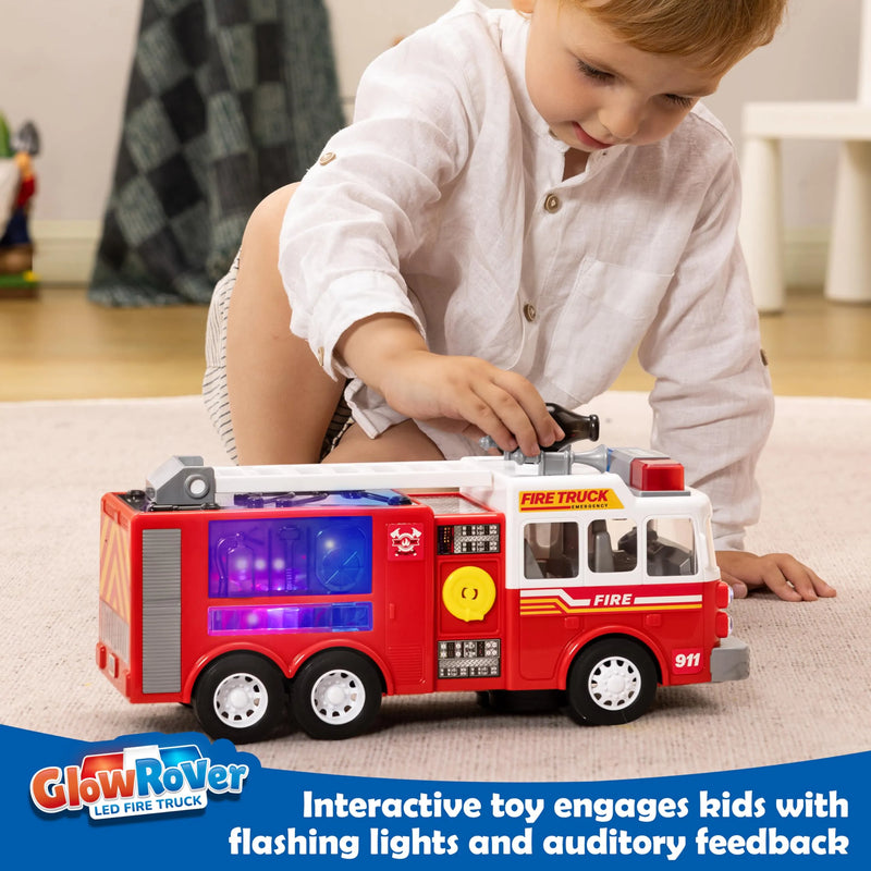Toddler Fire Truck Toy with LED Projections & Sirens