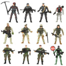 12Pcs Kids Valentines Cards with Military Action Figure Toys-Classroom Exchange Gifts