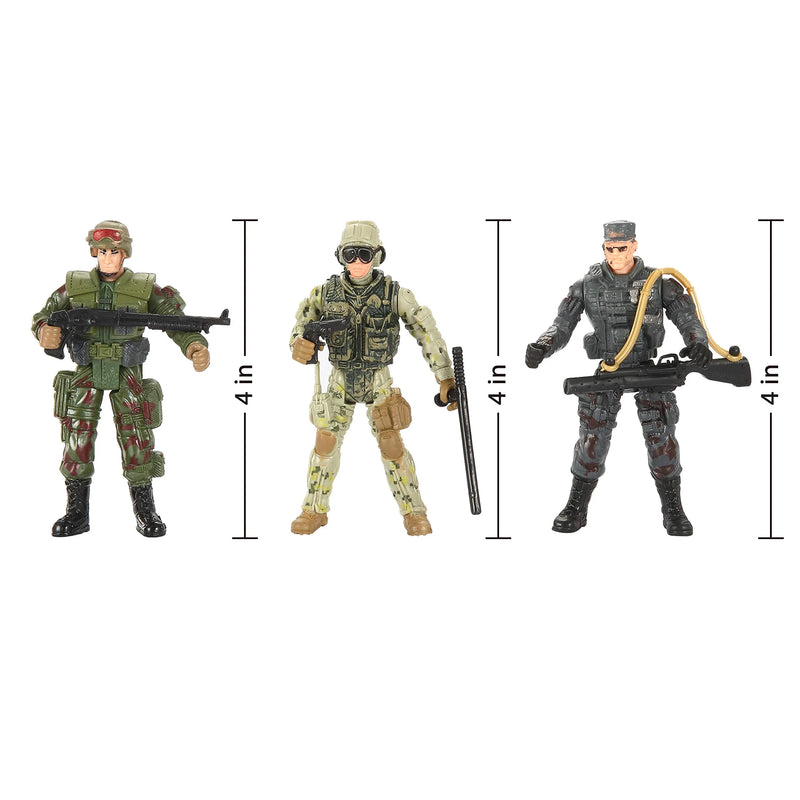 12Pcs Kids Valentines Cards with Military Action Figure Toys-Classroom Exchange Gifts