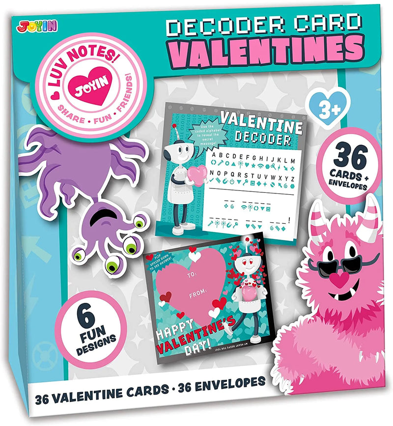 36Pcs Valentines Gift Cards With Decoding Games