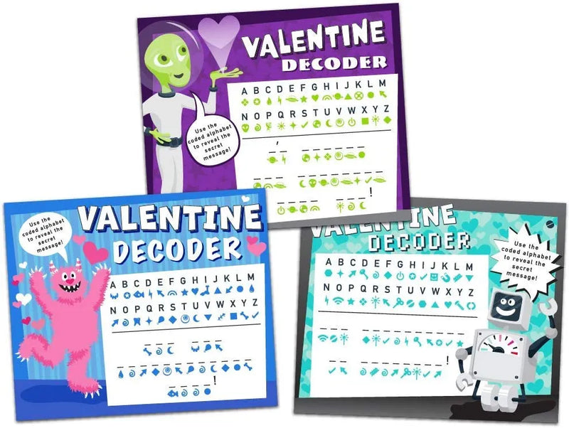 36Pcs Valentines Gift Cards With Decoding Games