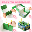 Valentine Boxes Football Classroom Mailbox with Cards for Kids - 4 Designs, 29 Pcs