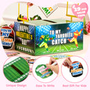 Valentine Boxes Football Classroom Mailbox with Cards for Kids - 4 Designs, 29 Pcs