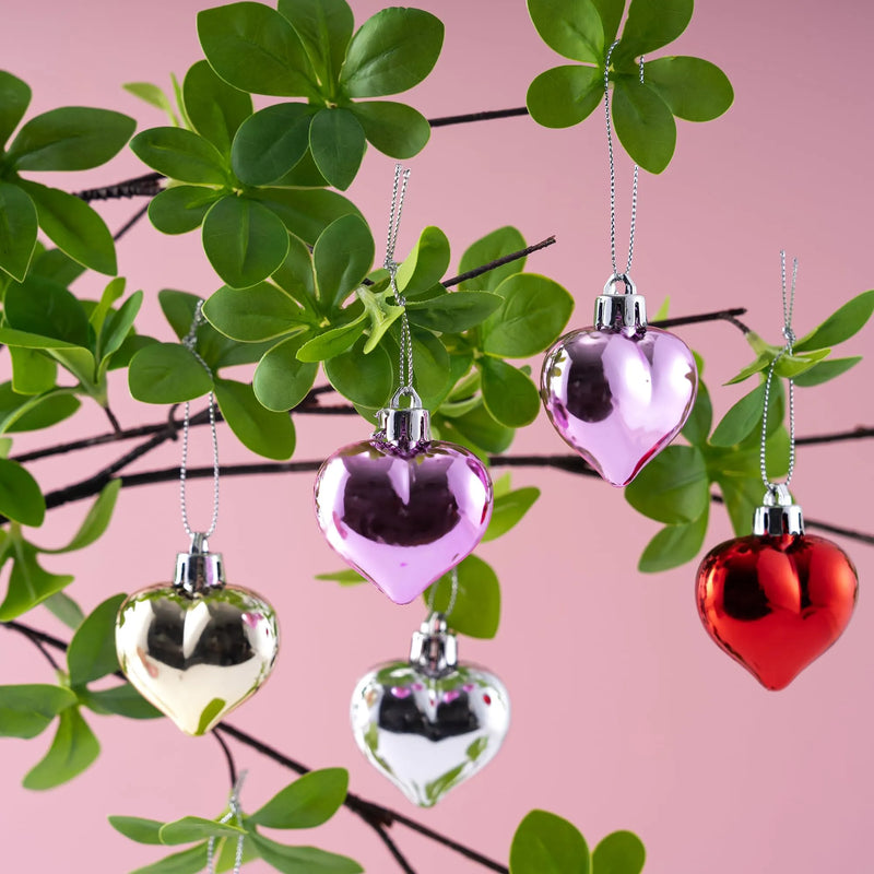 Valentine’s Day 28 Heart Shape Ornaments with Greeting Cards