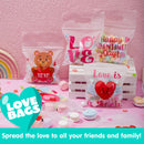 36 Pcs Valentine's Day Cellophane Gift Bags - 6 Designs for Candy, Cookies & Kids Party Favors