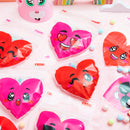 Valentine's Day Cellophane Gift Bags - 48 Pcs Red Pink Heart Design, Candy Treat Bags for Kids Party Favors, Classroom Exchange Prizes & Cookie Bags