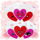 Valentine's Day Cellophane Gift Bags - 48 Pcs Red Pink Heart Design, Candy Treat Bags for Kids Party Favors, Classroom Exchange Prizes & Cookie Bags