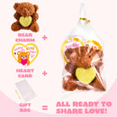 Valentine's Day Party Favors Bulk 24 Pack, Plush Teddy Bears Holding Hearts with Cards