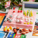 Valentine's Day Sports Party Favors for Kids - 28 Game Cards + 7 Mini Sports Ball Erasers (Football Basketball Soccer) | Class Prizes Goodie Bag Stuffers