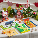 Valentine's Day Sports Party Favors for Kids - 28 Game Cards + 7 Mini Sports Ball Erasers (Football Basketball Soccer) | Class Prizes Goodie Bag Stuffers