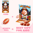 Valentine's Day Sports Party Favors for Kids - 28 Game Cards + 7 Mini Sports Ball Erasers (Football Basketball Soccer) | Class Prizes Goodie Bag Stuffers