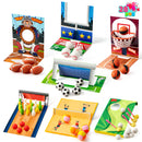 Valentine's Day Sports Party Favors for Kids - 28 Game Cards + 7 Mini Sports Ball Erasers (Football Basketball Soccer) | Class Prizes Goodie Bag Stuffers