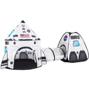 White Rocket Ship Pop Up Play Tent With Tunnel