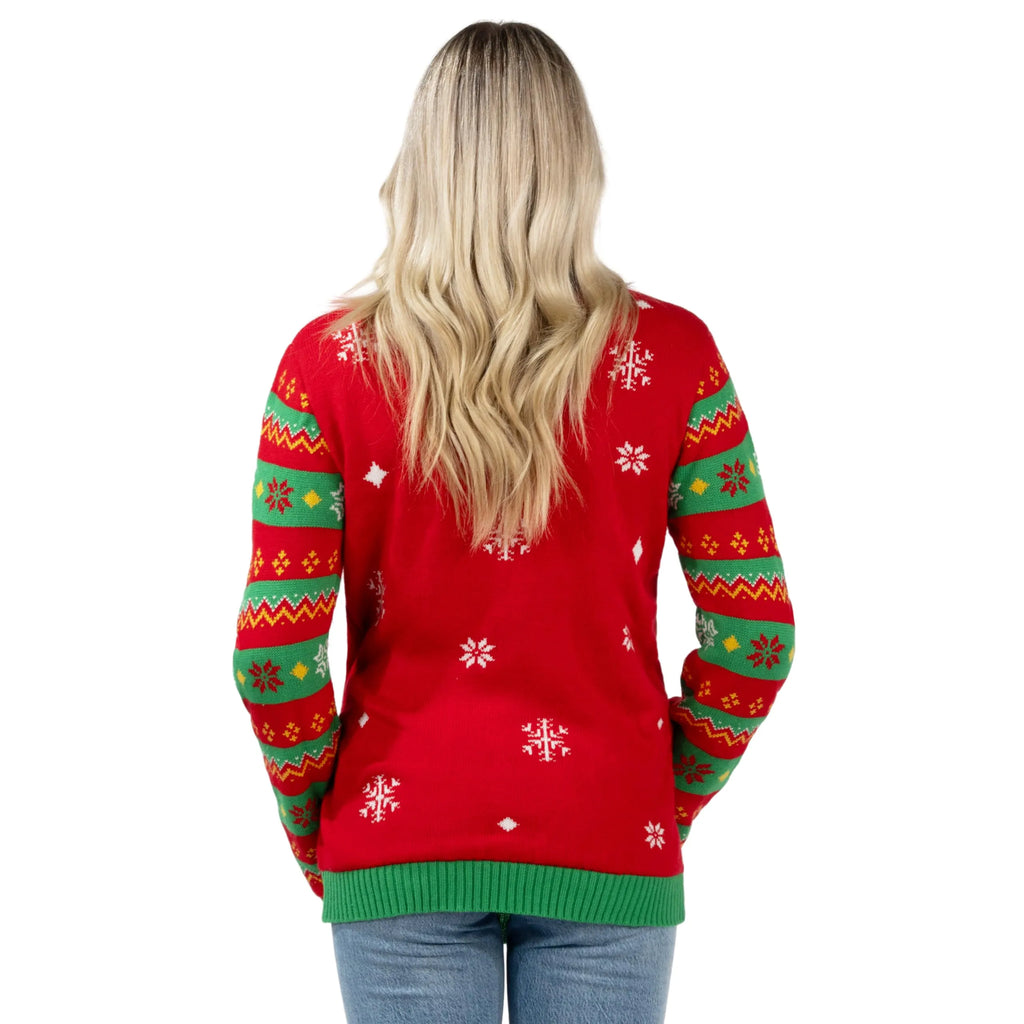 women's ugly sweater dress Gaudy Garland Dress: Christmas Outfits 55%viscose Womens Ugly Sweater Dress -