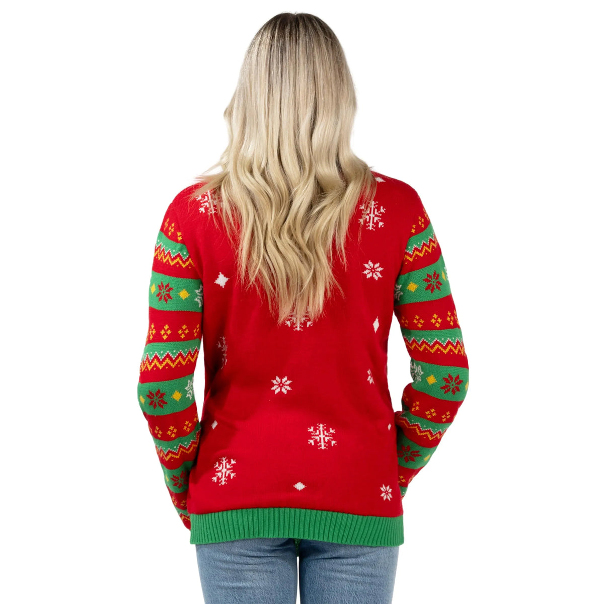 Woman Light Up Pullover Ugly Sweater Dress Woman Light Up Pullover Ugly Sweater Dress