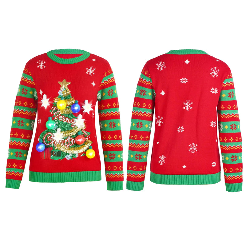 Woman Light Up Pullover Ugly Sweater Dress Woman Light Up Pullover Ugly Sweater Dress