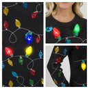 Women Black Long Christmas Sweater Dress with Colorful Light Up Bulbs