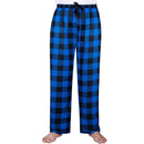 Blue and Black Plaid Pajama Pants, Polar Fleece Christmas Pajama Pants