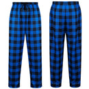 Blue and Black Plaid Pajama Pants, Polar Fleece Christmas Pajama Pants