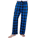 Blue and Black Plaid Pajama Pants, Polar Fleece Christmas Pajama Pants