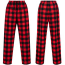 Red and Black Plaid Pajama Pants, Polar Fleece Christmas Pajama Pants