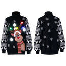 Women’s Christmas Reindeer Ugly Long Sweater LED Light Up Sweater