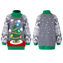 Women’s Christmas Tree Ugly Long Sweater LED Light Up Xmas Sweater