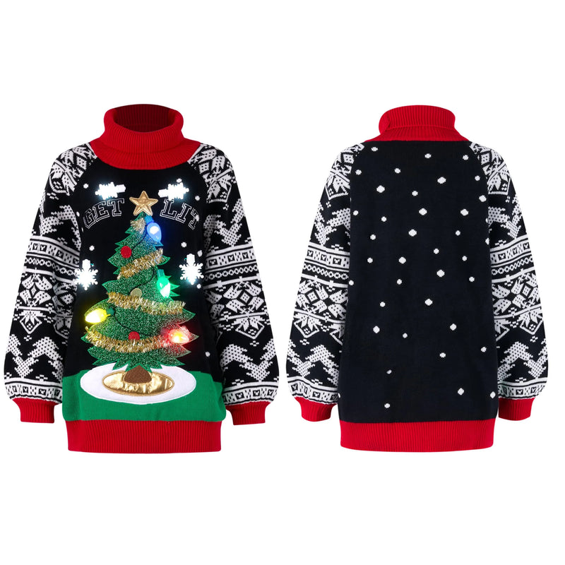Led light 2025 up christmas sweater